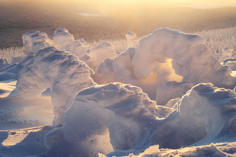 колчимский_камень, пермский_край, красновишерск, зима, снег, рассвет, пейзаж, урал Снежные кониphoto preview