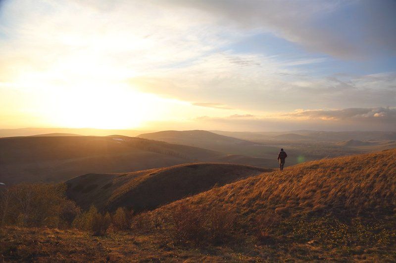 Горы, Закат, Закатюжный урал, Солнце За солнцемphoto preview