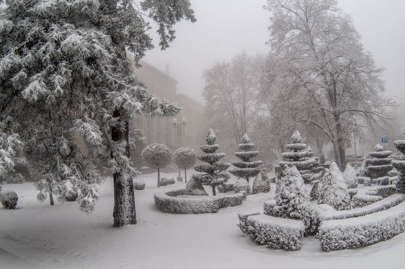 туман, зима, город,  Зимний туманphoto preview