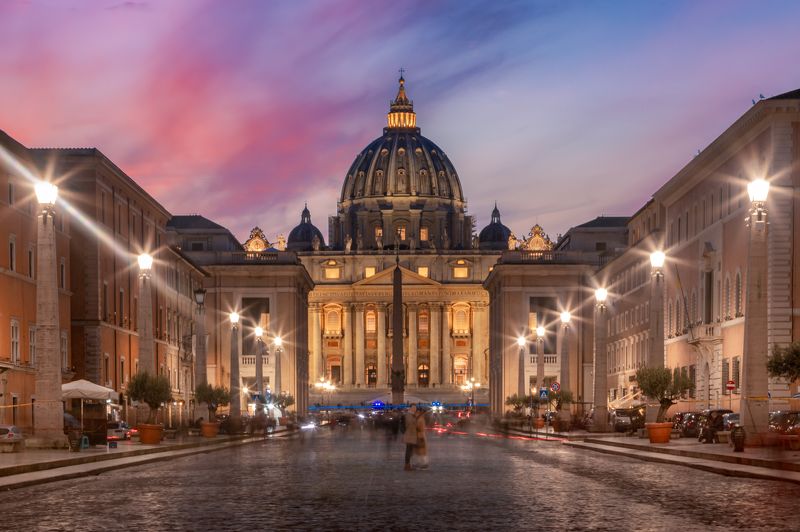 архитектура, италия, ватикан, история, закат Basilica Sancti Petriphoto preview