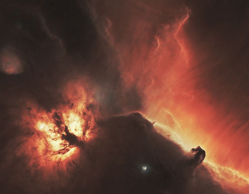 astrophoto, night, narrowband Horse Head Nebula in narrowband (starless)photo preview