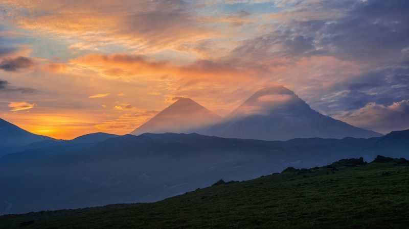 камчатка,рассвет,вулкан,kamchatka,vulkan утром в долине великановphoto preview