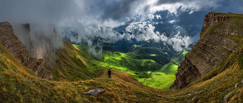 природа, пейзаж, горы, кавказ, природа россии, дикая природа, закат, свет, облака, вечер, лето, *photo preview