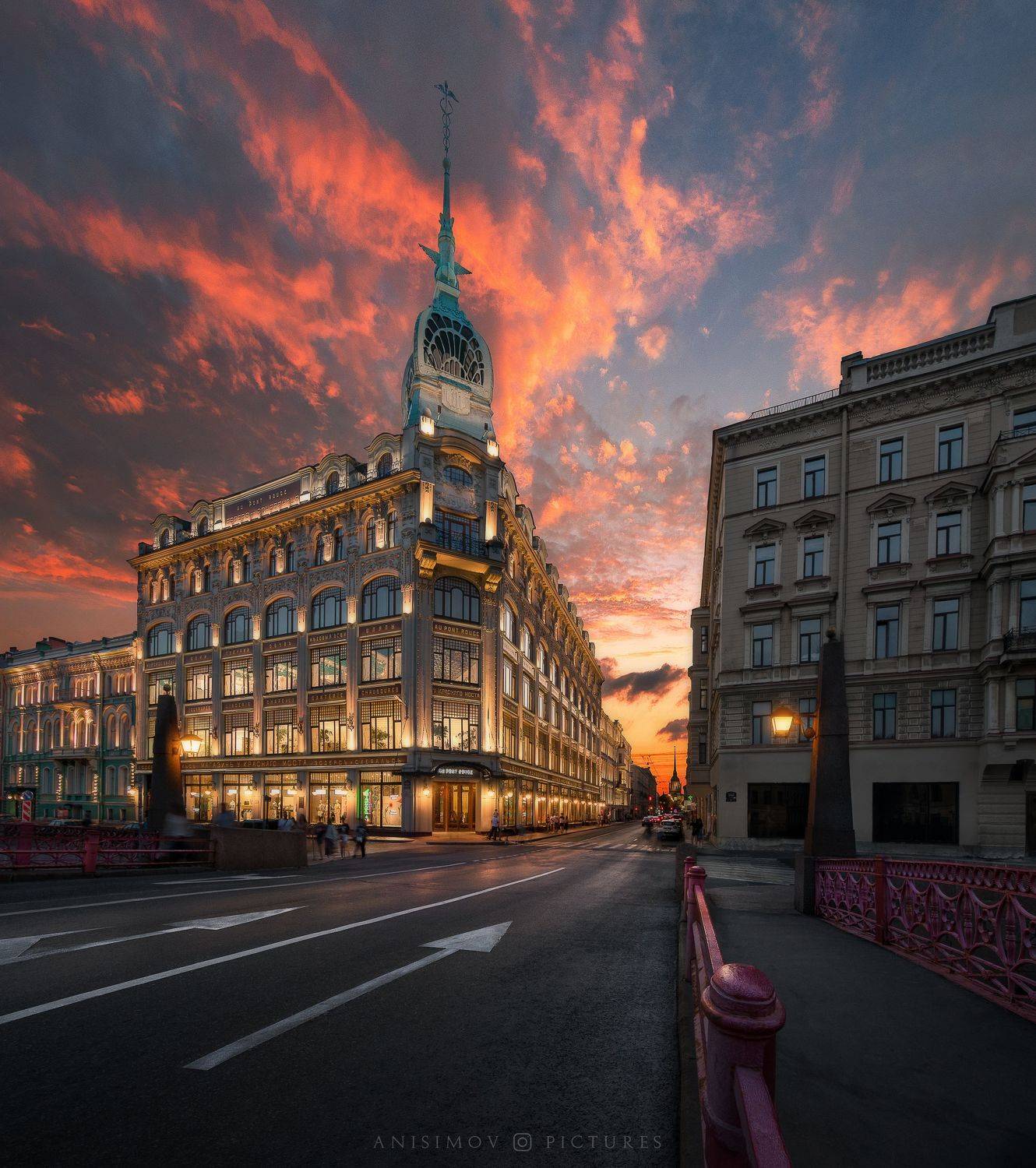 Торговый дом "У Красного моста" Remaster. Автор: Дмитрий Анисимов закат,архитектура,панорама,город,санкт-петербург,спб,nikon, Дмитрий Анисимов