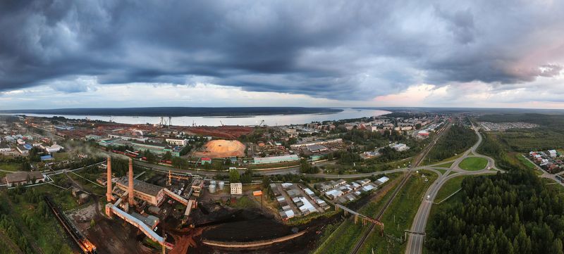 аэрофотосъемка, пейзаж Вид на Лесосибирскую ТЭЦ и ЛЛДК№1photo preview