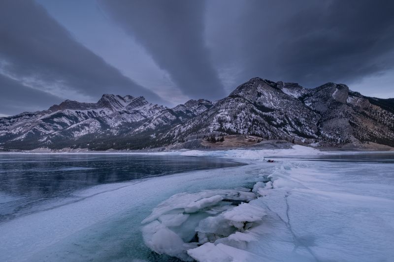 abraham, lake, rockies, sunrise ЛЕД И НЕБОphoto preview