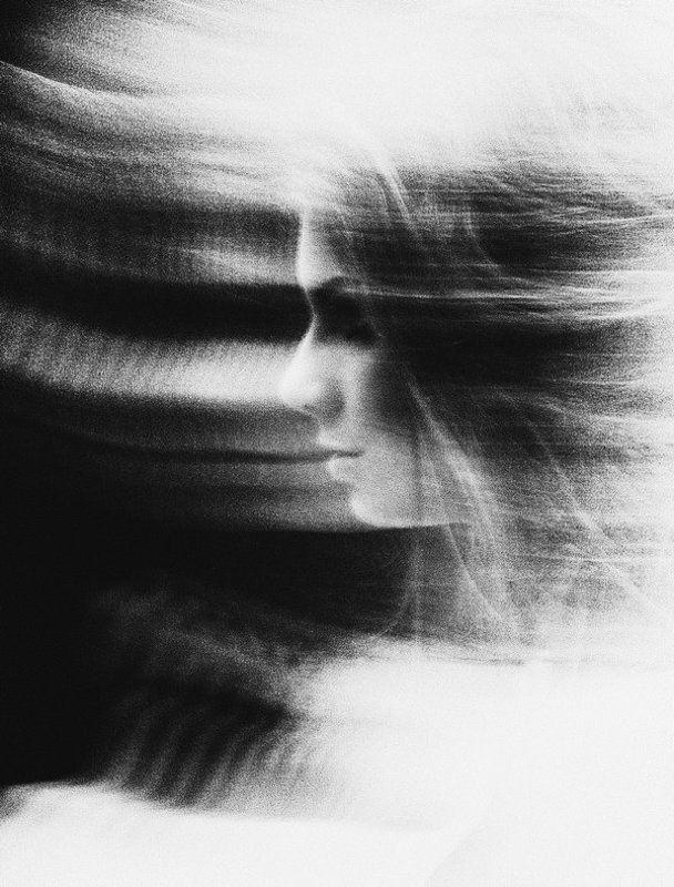 Девушка, Чёрно белое, Экспрессия, Эмоции photo preview