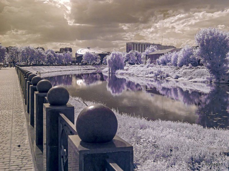 ИК фото, Инфракрасная съемка, Лето, Набережная, Харьков ИК набережнаяphoto preview