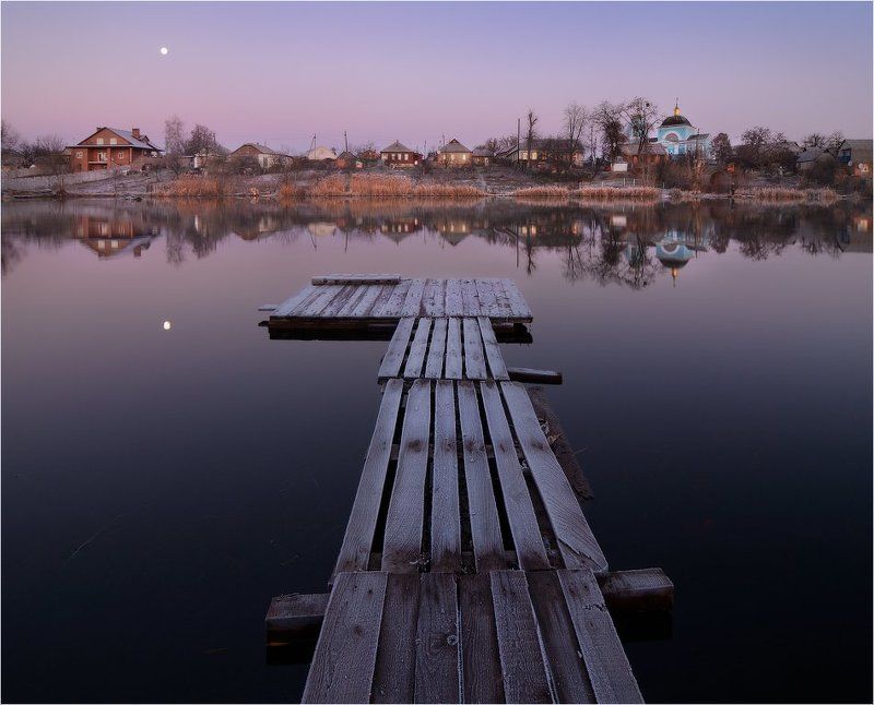 Заморозок, Луна, Ноябрь, Рассвет, Утро Ноябрьское утроphoto preview