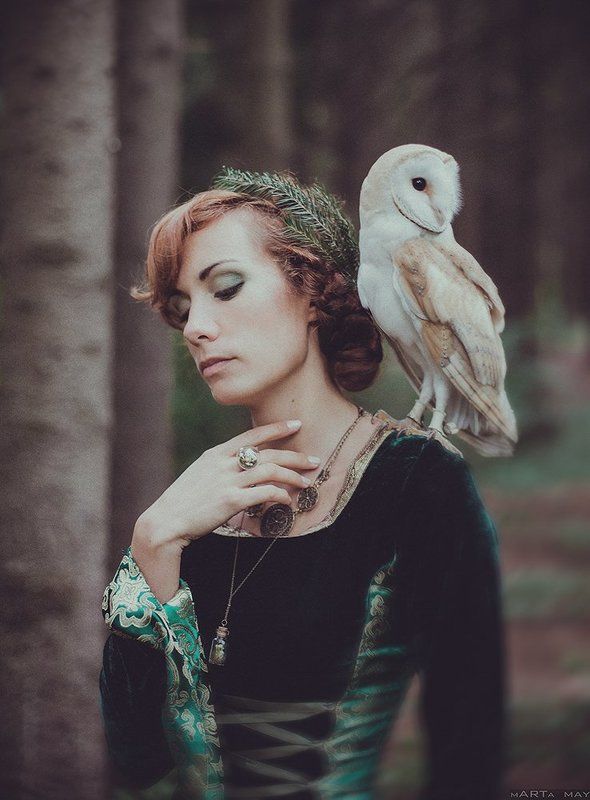 Bird, Forest, Girl, Nature, Nikon, Nikon d 800, Owl, Девушка, Лес, Портрет, Птица, Сова Owlphoto preview