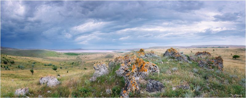День, Камни, Керчь, Крым, Небо, Озеро, Панорама, Пейзаж ...Чокракские Просторы...photo preview