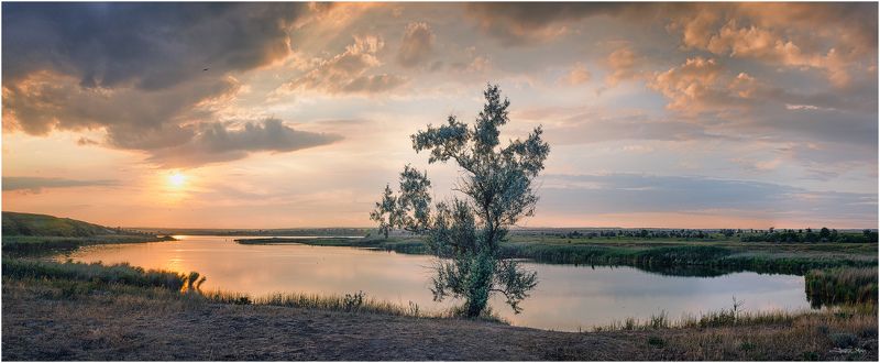 Закат, Керчь, Крым, Небо, Облака, Озеро, Панорама, Пейзаж, Солнце ...Чурбашские Просторы...photo preview