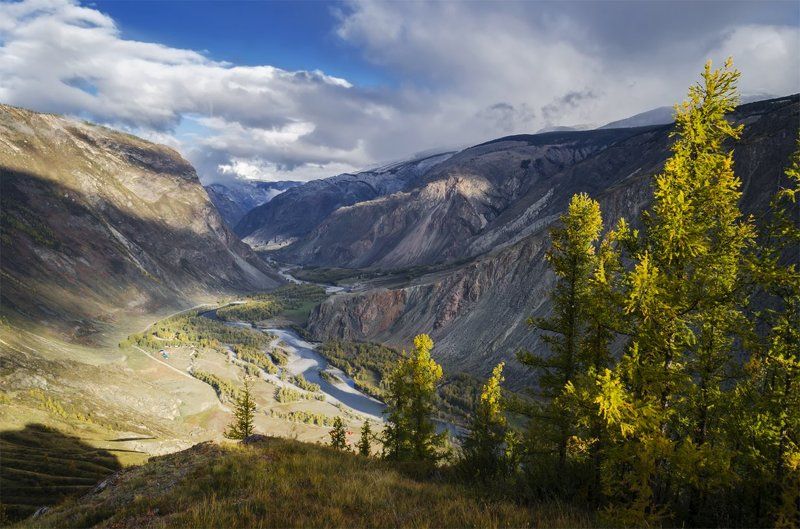алтай, горный алтай, горы, кату-ярык, осень, панорама, пейзаж, природа, путешествие, река, сибирь, туризм, чулышман Чулышман с Кату-Ярыка.photo preview