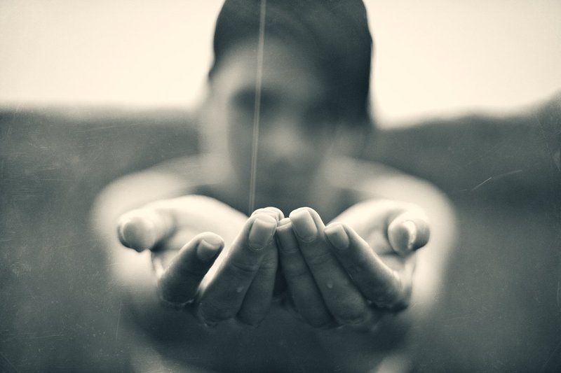 Black and white, Girl, Portrait, Rain, Storm, Story photo preview