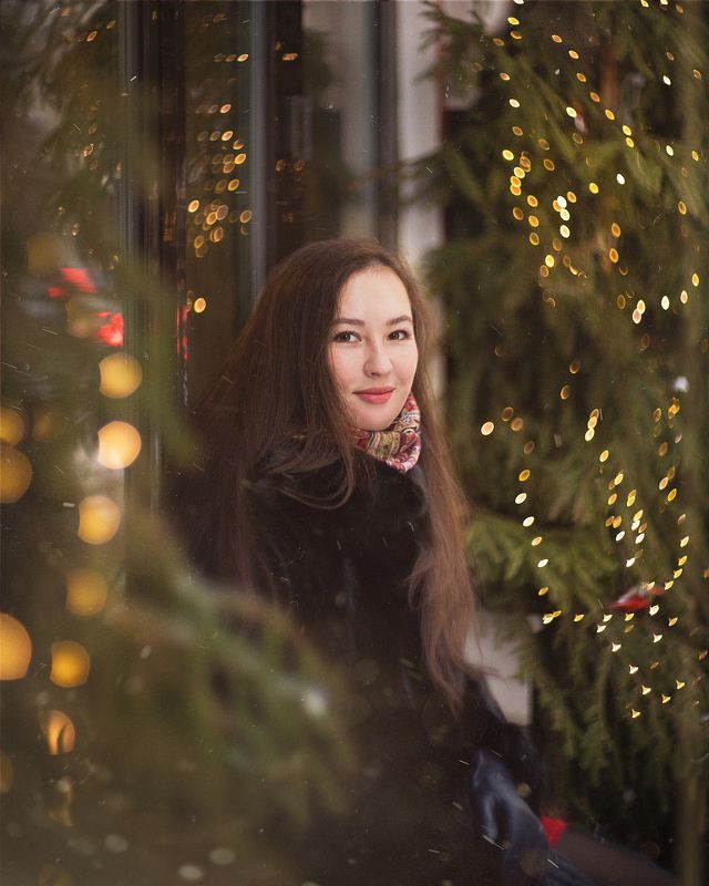 Портрет, фотосессия, зима, новый год, гирлянда, огоньки, елка, город, праздник, гелиос Юлия ... новый годphoto preview