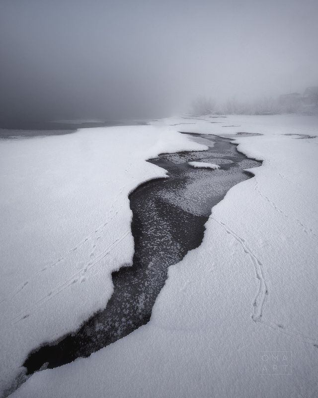 зима, сибирь, мороз, минимализм, железногорск, красноярский край, туман Зимний минимализмphoto preview
