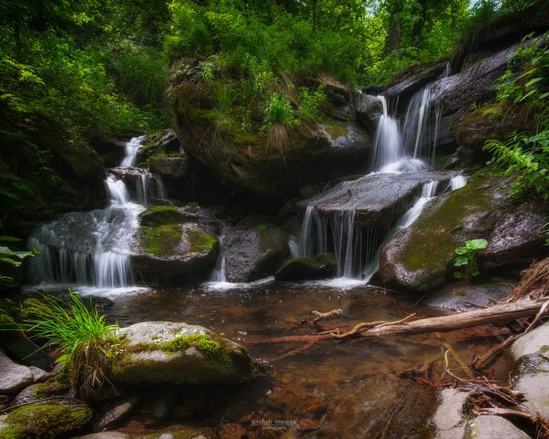 пейзаж водопад вода лес лето ручей landscape waterfall water forest summer stream \