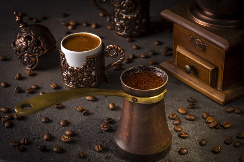 кофе, турка, турецкий кофе, медный сервиз Турецкий кофеphoto preview