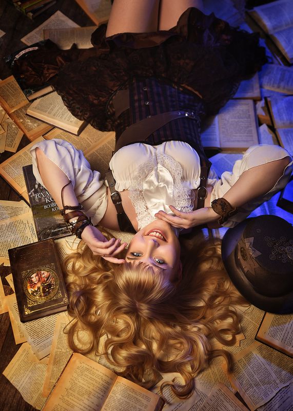 книги, знания, девушка, панк, страницы ***photo preview