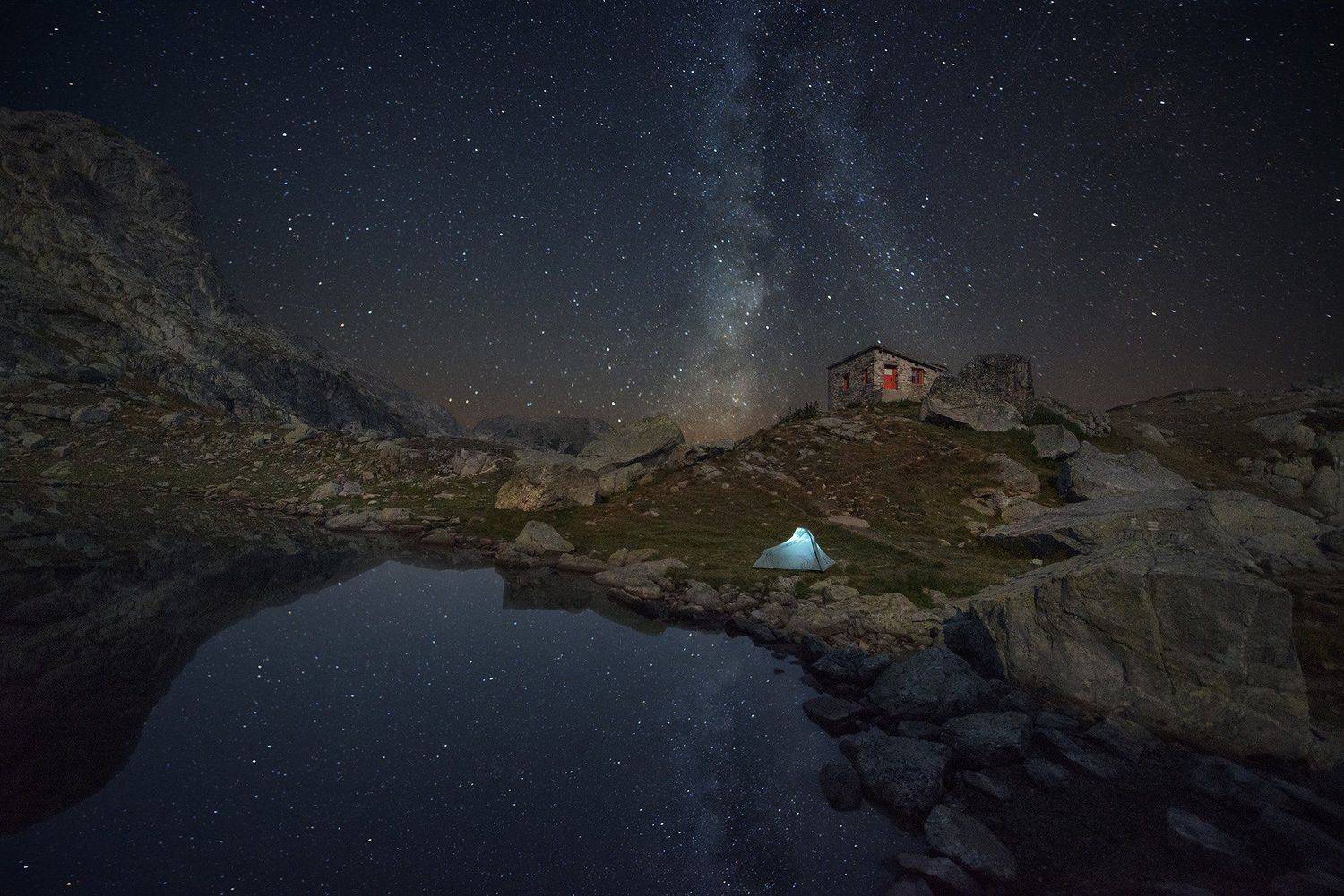 Болгария, Горы, Млечный путь, Ночь, Отражение, Красимир Матаров