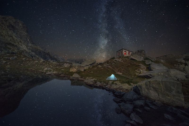 Болгария, Горы, Млечный путь, Ночь, Отражение ***photo preview