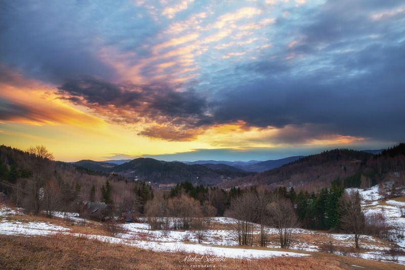 #tree #winter #sunset #sky #wood #nature #amazing #earth #pics #photo #best #poland #pentax #benro #haida Zawoja Smyraki.photo preview