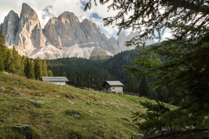 домик; лес; горы; пики; тропа; доломиты Hidden from everyonephoto preview