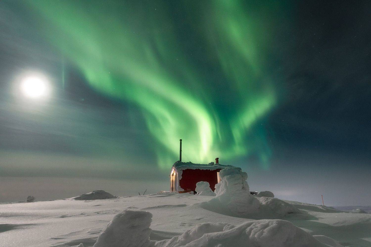 Яркая ночь. Автор: Андрей Баскевич полярное сияние, заполярье, Андрей Баскевич