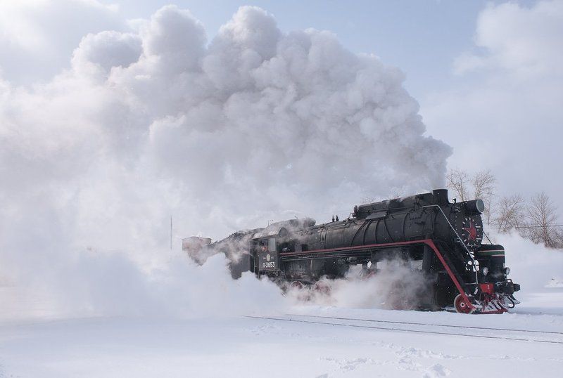 Железная дорога, Л-3653, Лебедянка, Паровоз На всех парахphoto preview