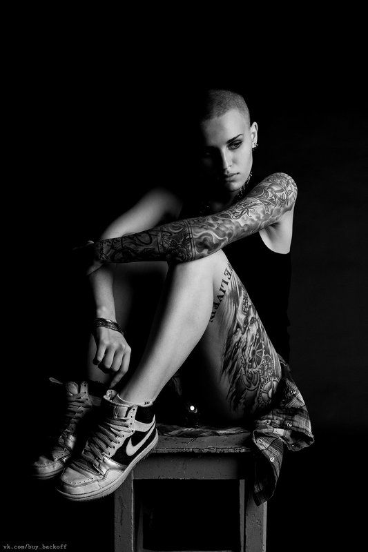 Black & white, Black and white, fremer, Portrait, robert, Studio, Портрет, Студия, Чб, Черно-белое Криста Судмалисphoto preview