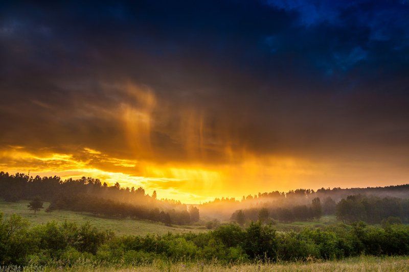 Dawn, Fog, Landscape, Morning, Nature, Sun, Sunrise, Кемеровская область, Керлегеш, Лес, Лето, Небо, Облака, Пейзаж, Прокопьевск, Рассвет, Солнце, Туман Рассвет в Керлегеше.photo preview