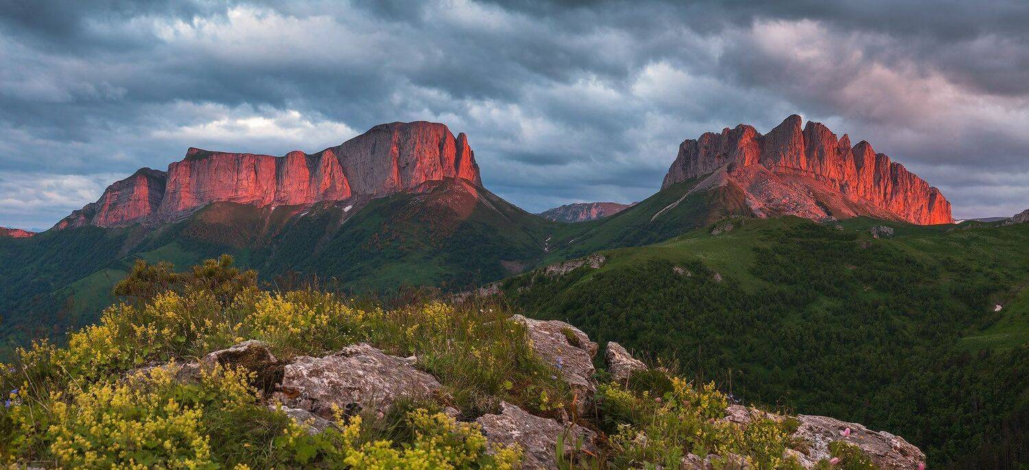 западный, кавказ, ачешбок, лето, июнь, вечер, Николай Мысливцев