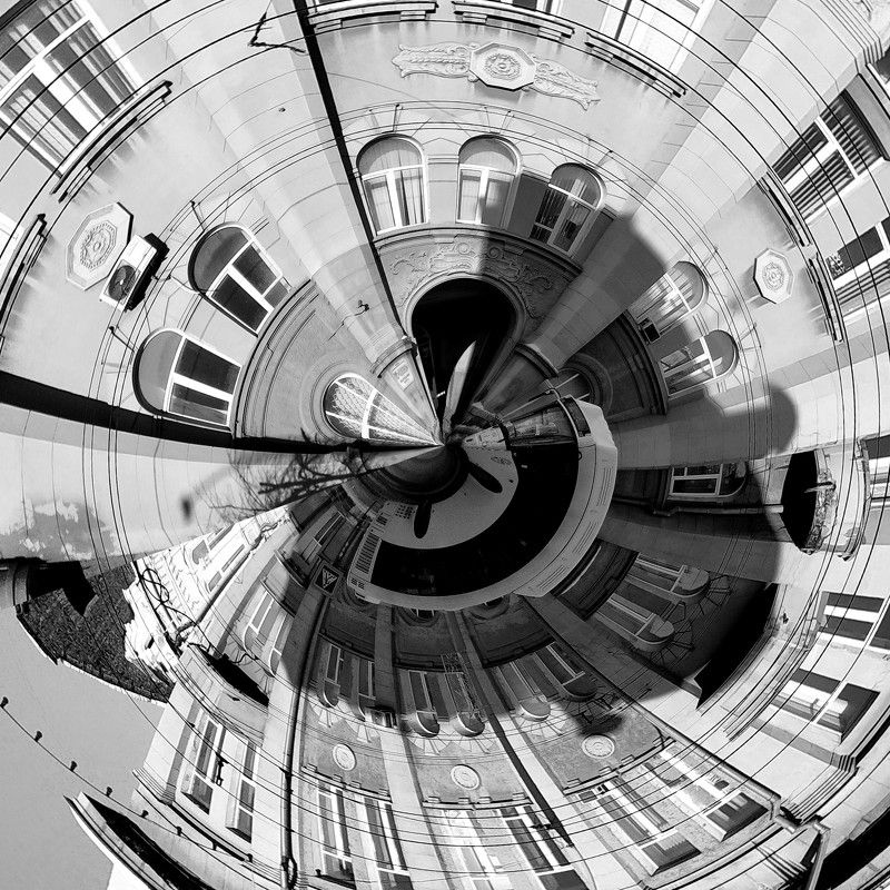 building, abstract, b&w, art, round the building, Round the buildingphoto preview