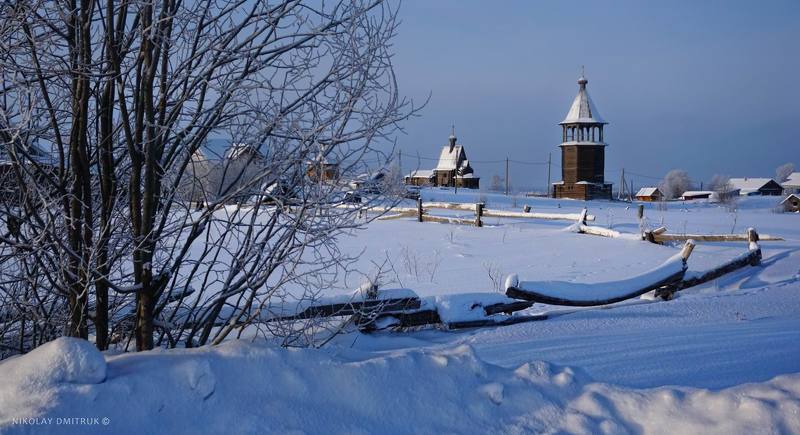 пейзаж Церковь Василия Блаженного в селе Чухчерьма 2022photo preview
