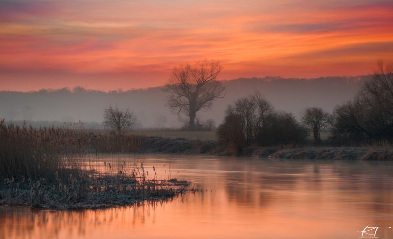 river  sunrise  winter 2022  landscape  gwda  light  dawn  forest  water  sky  clouds  march  tree  haze  reflection in the water  awakening  nature  No People  Landscape - Scenery  Beauty In Nature  Photography To be like a flowing riverphoto preview