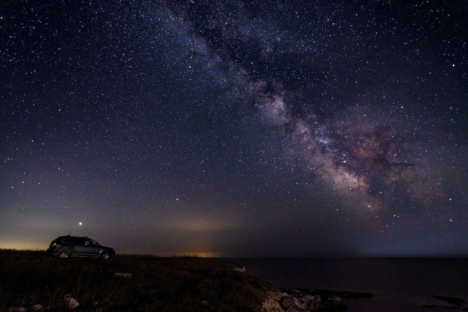 Звездный путь на берегу Тарханкута. Автор: Паниковский Виктор Тарханкут, Крым, звездное небо, млечный путь, Атлеш, лето 2021, Паниковский Виктор