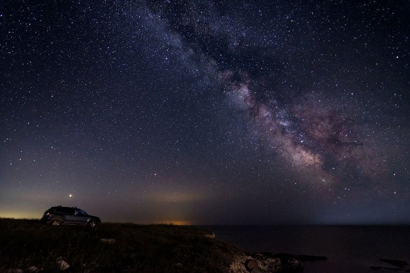Тарханкут, Крым, звездное небо, млечный путь, Атлеш, лето 2021 Звездный путь на берегу Тарханкутаphoto preview