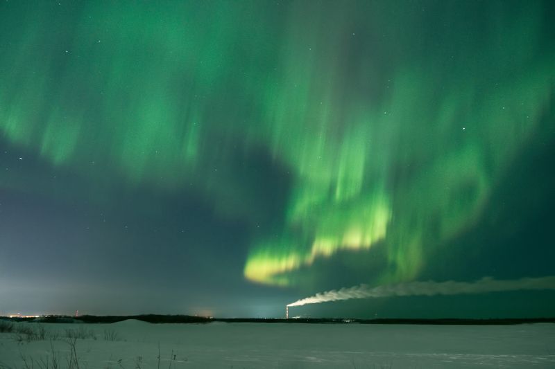 печора, северное сияние, коми Вечер на Печореphoto preview