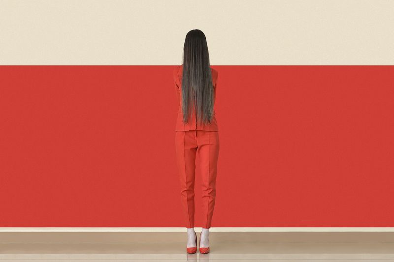 портрет, модель, арт, концепт, цвет, красный Хамелеонphoto preview