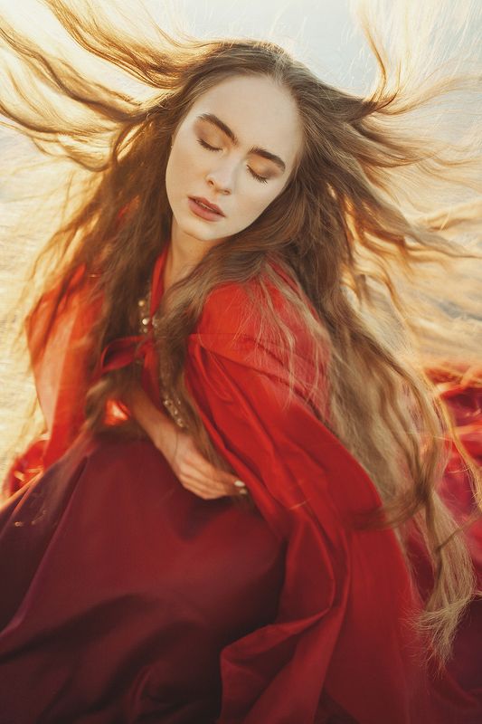 девушка, портрет, зима, рассвет, лед Зимний рассветphoto preview