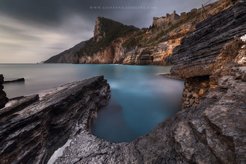 italy, liguria, portovenere, gulf of poets, la spezia, mediterranean, long exposure, sea, rock, sky, cloud, light, coast, landscape, amazing, scenic, travel, destination, coastline, natural, Byron Cavephoto preview