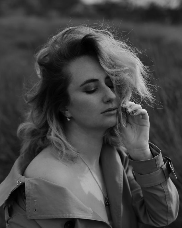 портрет, девушка, чб ***photo preview