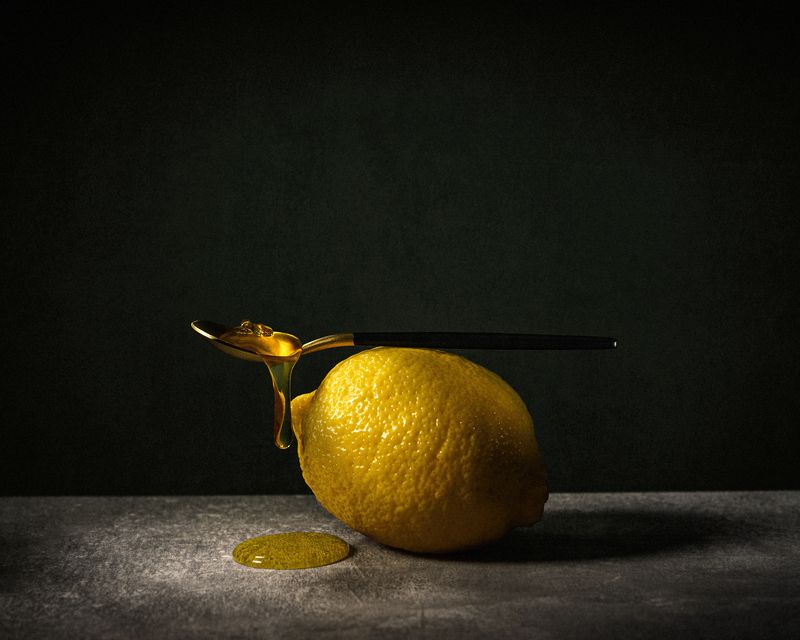 balance, lemon, teaspoon, honey Balancephoto preview