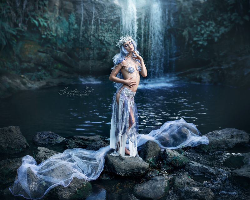 goddess, waterfall, богиня, водопад, лес, художественная, фотография, фотосессия, природа, волшебная Goddess of watersphoto preview