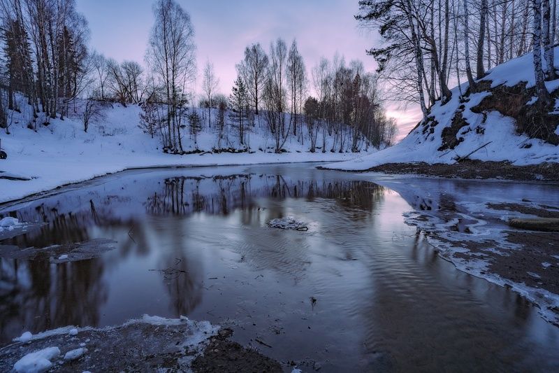 Весна, ручей, Рыбинск, Глебово, вечер, закат  Весна идёт, весне дорогу photo preview