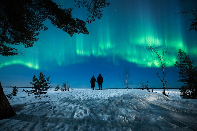 northern lights, nightphotography Northern lights romancephoto preview