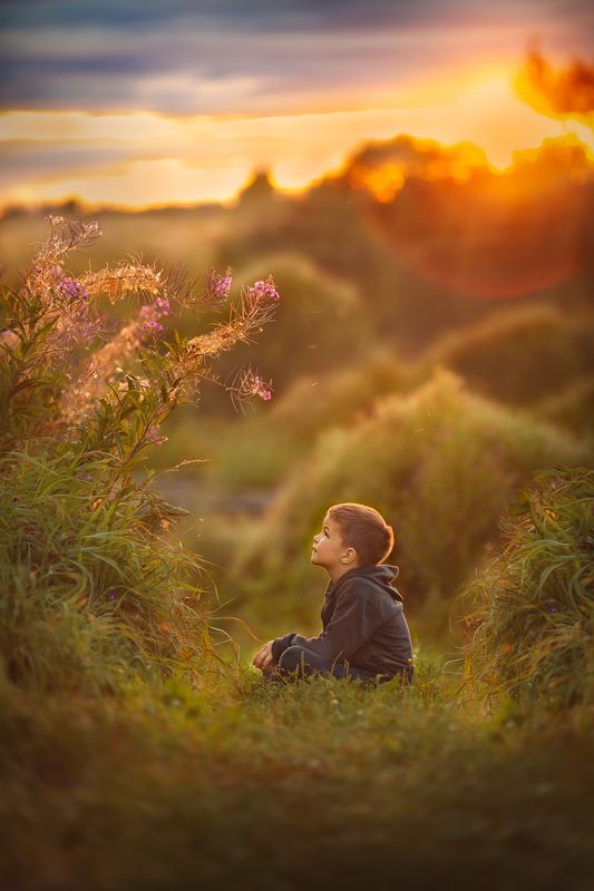 дети фотография лето закат ребенок детская фотография Иван чайphoto preview