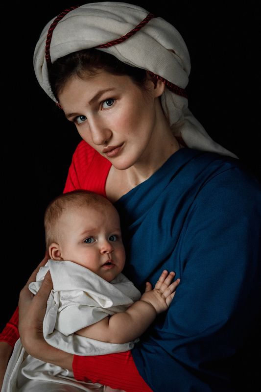 fineart, fineartportrait, портрет с младенцемphoto preview