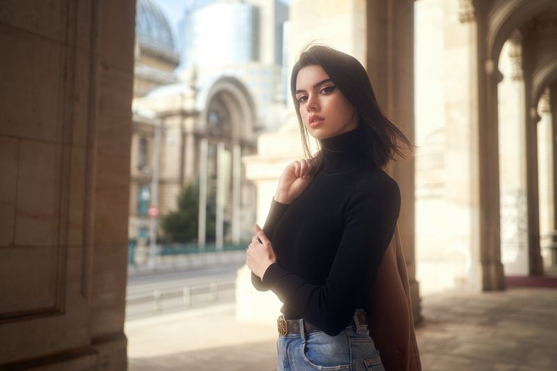 brunette, model, posing, 35mm, sony, bokeh, daylight, landscape, portrait, natural light, black mist, color, city, urban Alexandra Mphoto preview
