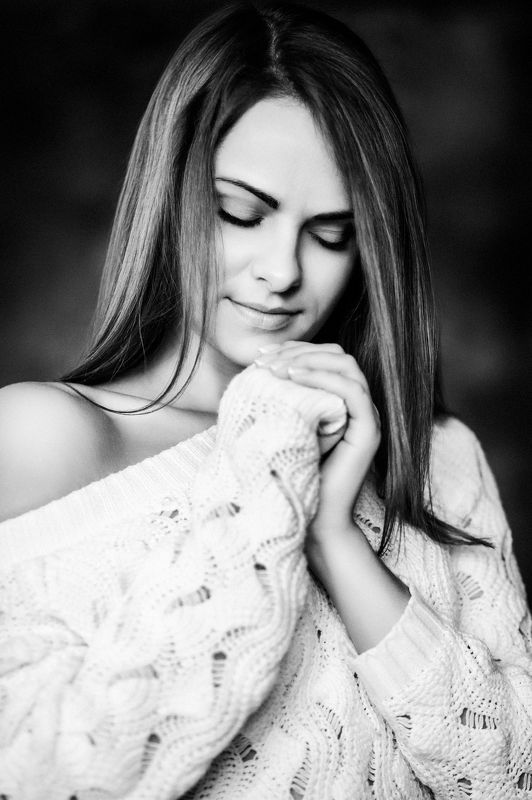 девушка, студия, художественное фото, портрет, женский портрет, ч/б enjoymentphoto preview